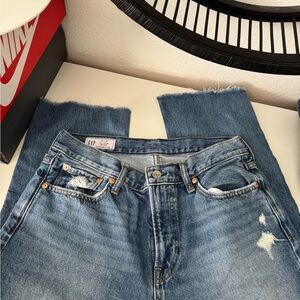 Distressed Blue Denim Jeans